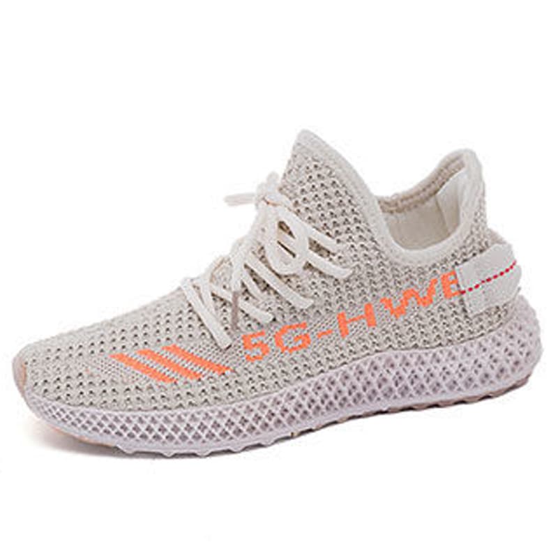 Women's shoes, spring and autumn, versatile breathable casual shoes, Korean sports shoes, women's trendy mesh soft sole flying woven sports 5