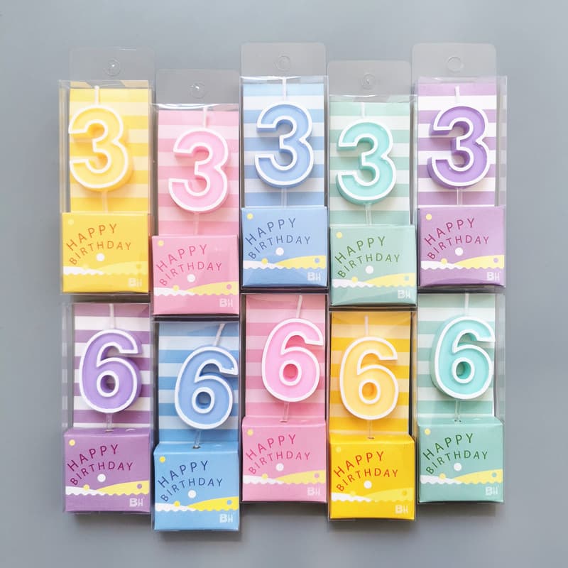 Colorful Number Birthday Cake Candles for Kids 2