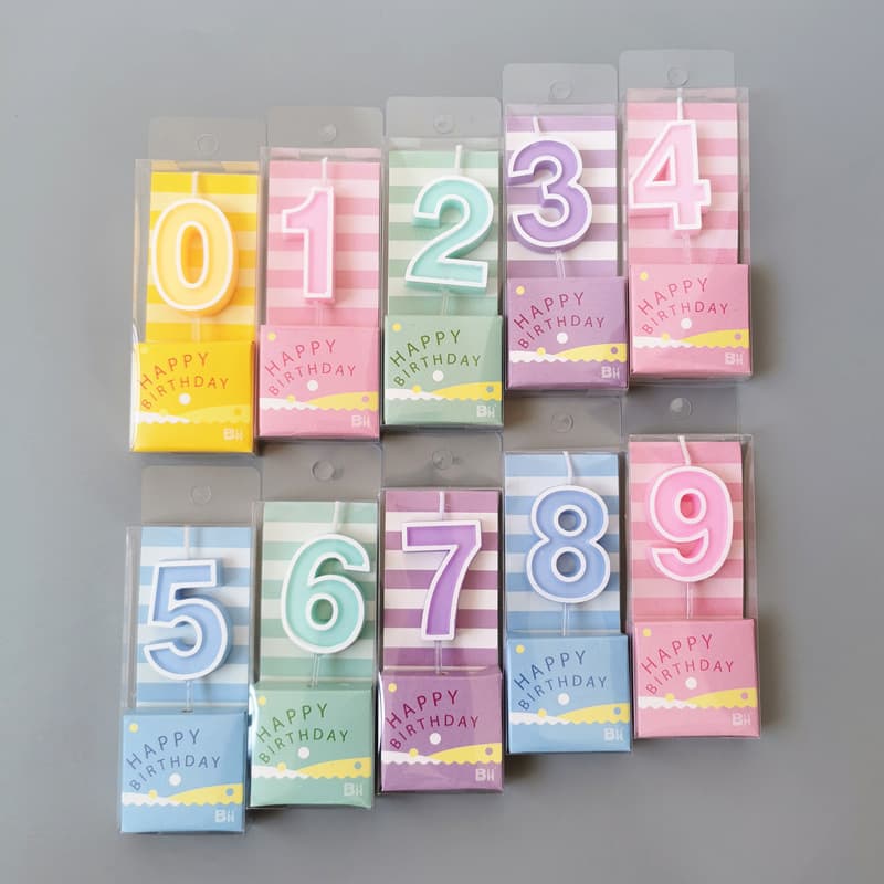 Colorful Number Birthday Cake Candles for Kids 4