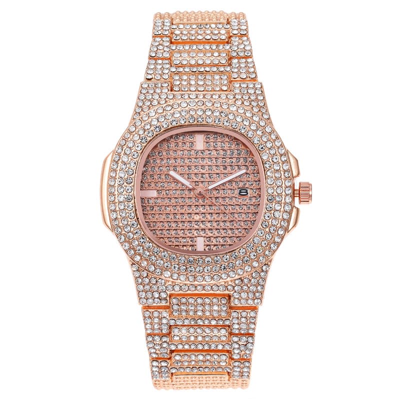 (Cross-border trading), diamond quartz watches, calendar, swiss watch, steel belt 2