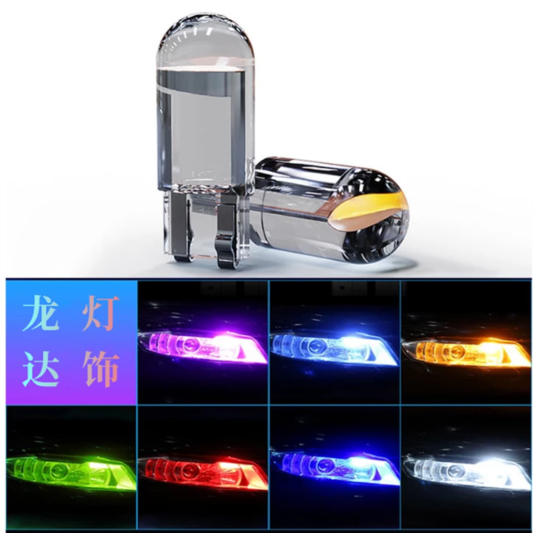 Car showing wide light T10 crystal transparent integrated LED small car light COB high -light W5W license reading light reading light 2