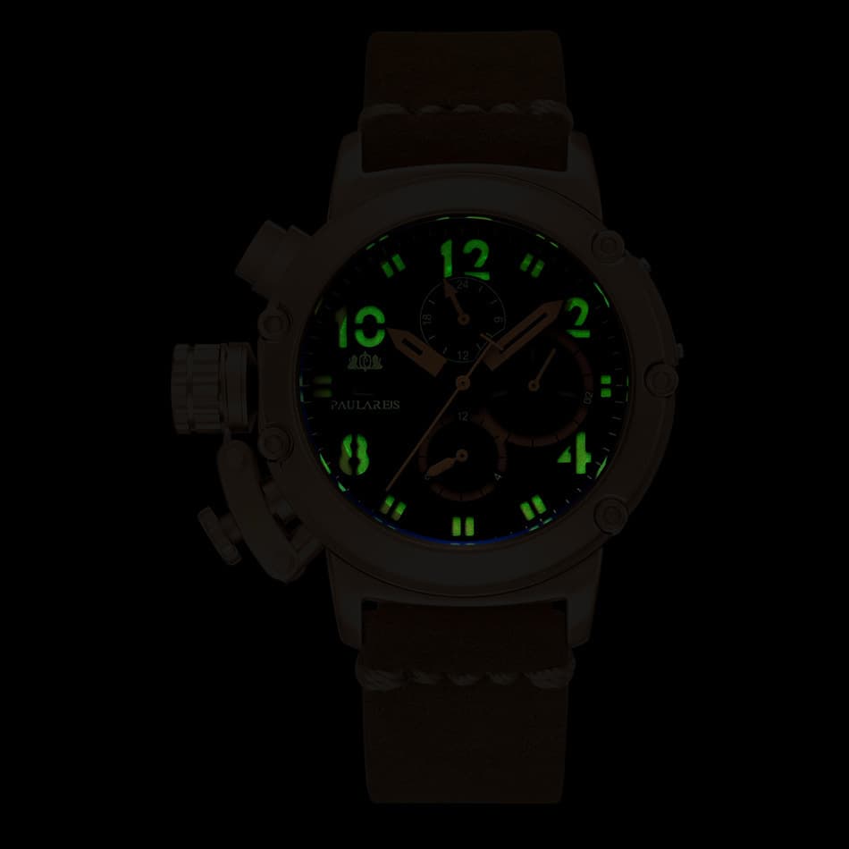 Mechanical universal golden men's watch, fully automatic, genuine leather, pink gold 4