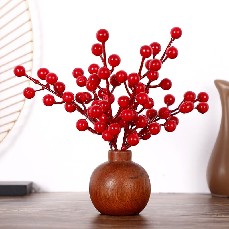 Factory wholesale simulation Red Fruit Fortune Fruit Home Decoration New Year Fruit Winter Qingguo Home Decoration Christmas Red Fruit 3