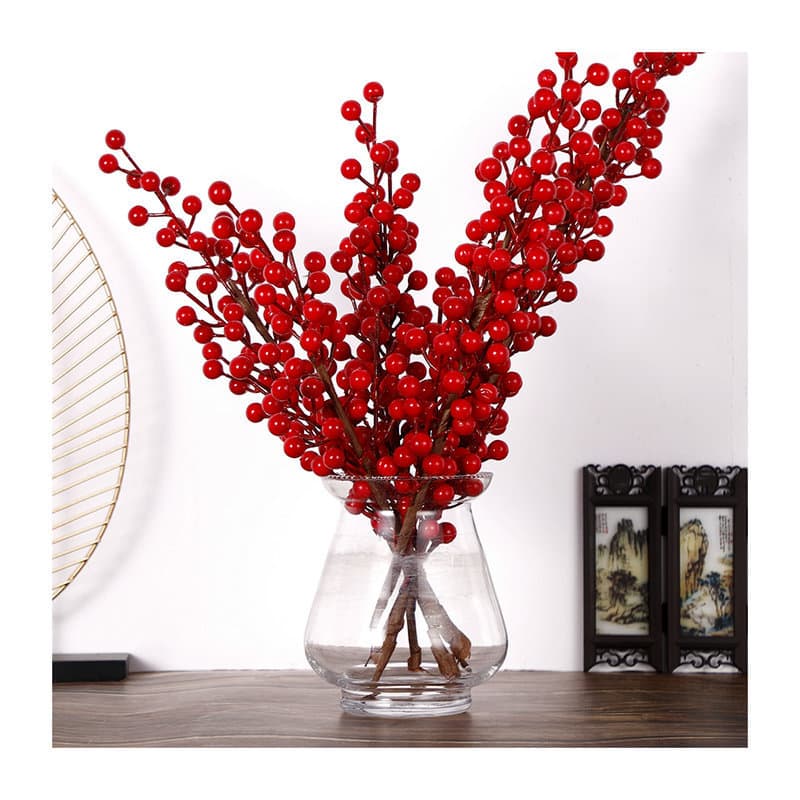 Factory wholesale simulation Red Fruit Fortune Fruit Home Decoration New Year Fruit Winter Qingguo Home Decoration Christmas Red Fruit 4