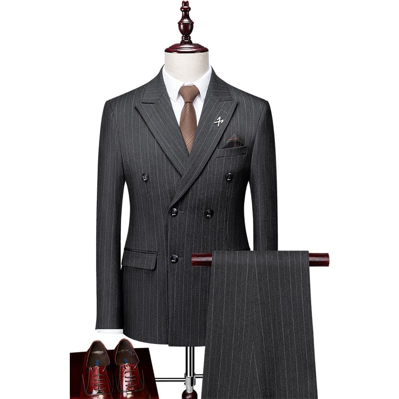 Set for leisure, suit, black dress, 3 piece set, Korean style, slim fit 3