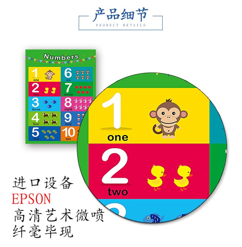 Poster for teaching maths for kindergarten, Amazon, training, color 3