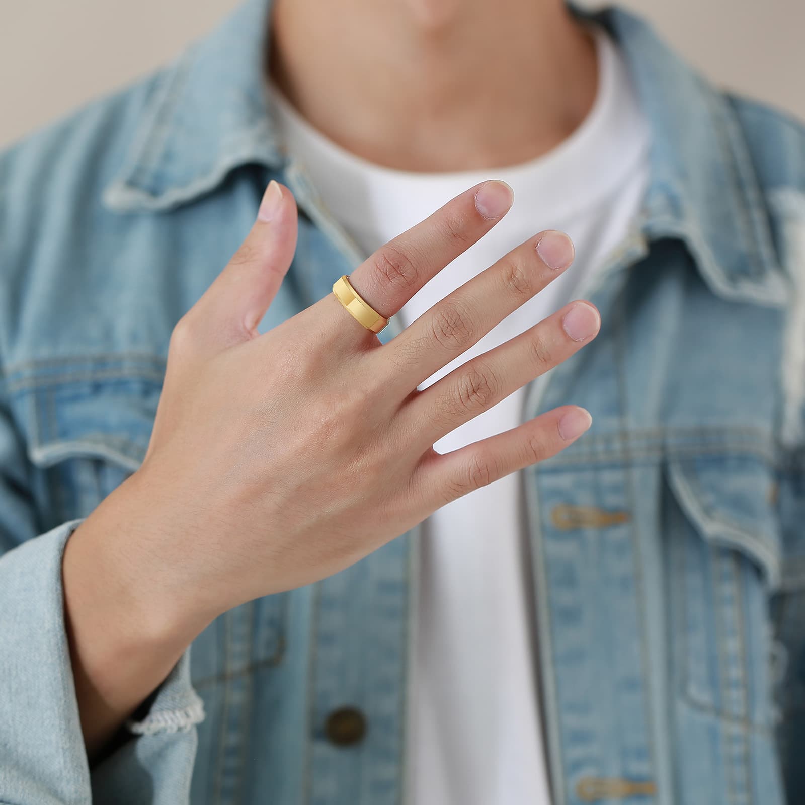 Accessory, fashionable ring, Tungsten steel, Korean style 3