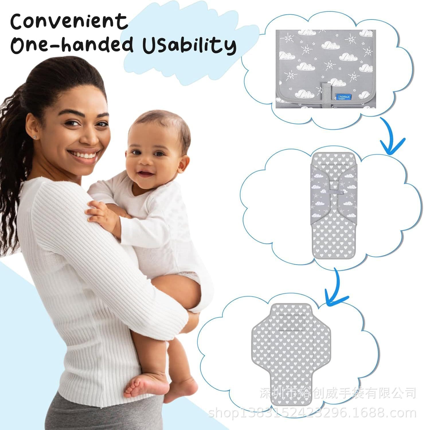 Children's handheld waterproof diaper, foldable pillow 3