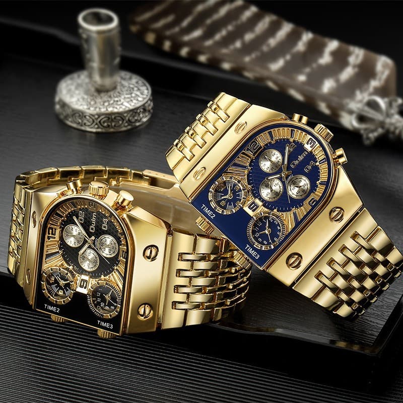 (Cross-border trading), dial, swiss watch, casual steel belt, golden quartz watches 4
