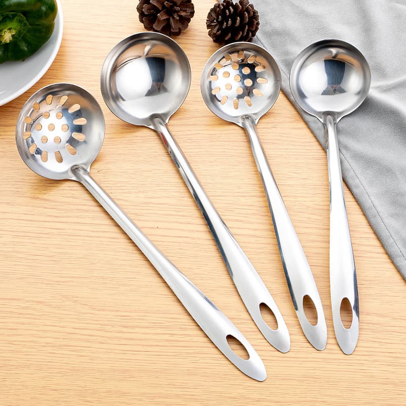 Stainless steel hot pot spoon colander set kitchen cooking utensils handle hotel restaurant commercial supplies spoon 2