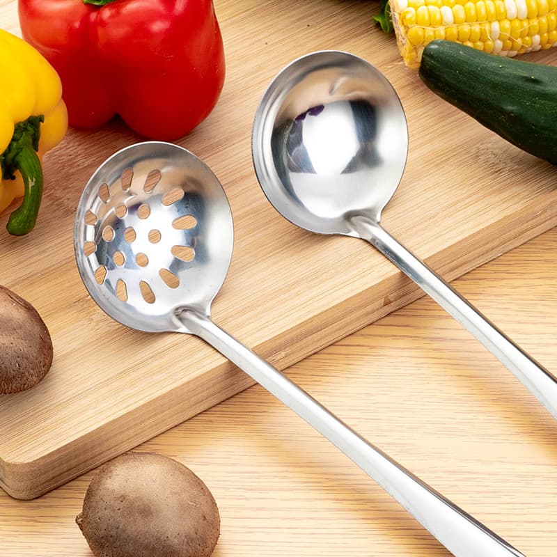 Stainless steel hot pot spoon colander set kitchen cooking utensils handle hotel restaurant commercial supplies spoon 3