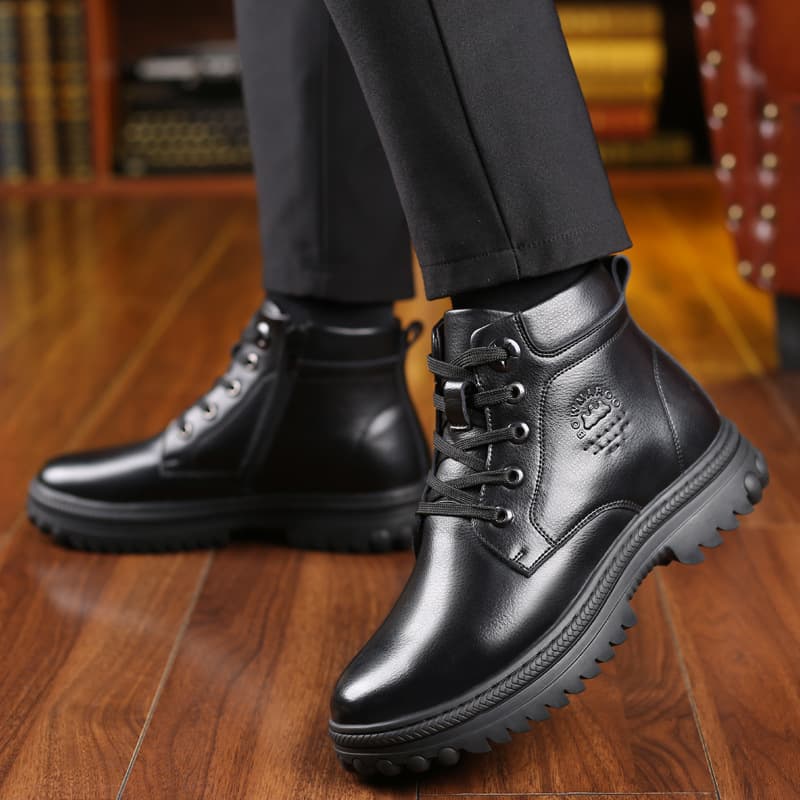 Winter fleece keep warm extra large boots, genuine leather, plus size 2