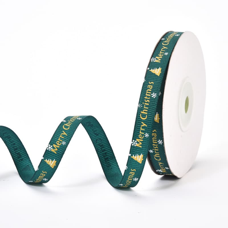 Christmas festival decorative ribbon set 1cm small roll gift belt printing logo ribbon printed thread strap 5