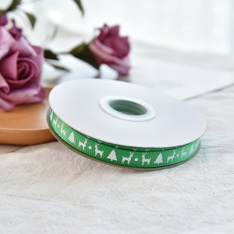 Christmas festival decorative ribbon set 1cm small roll gift belt printing logo ribbon printed thread strap 9
