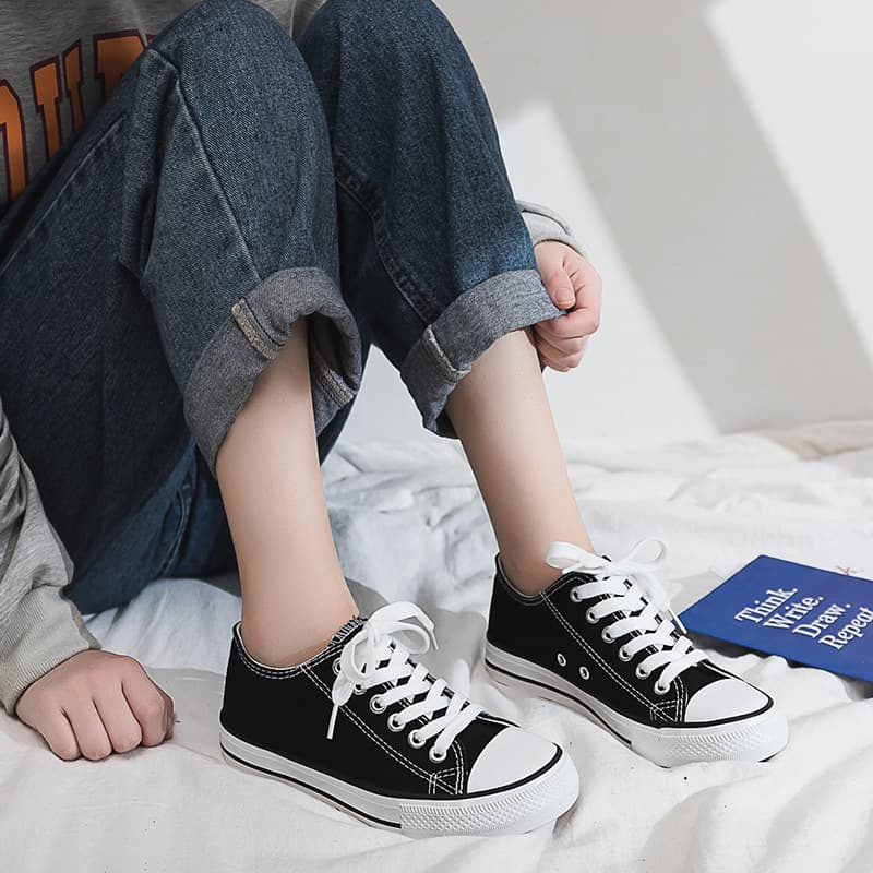2026 Wholesale Classic Canvas Shoes Women's Shoes Student Korean Version Spring Couple Style Harajuku Low Top Trendy Board Shoes 2
