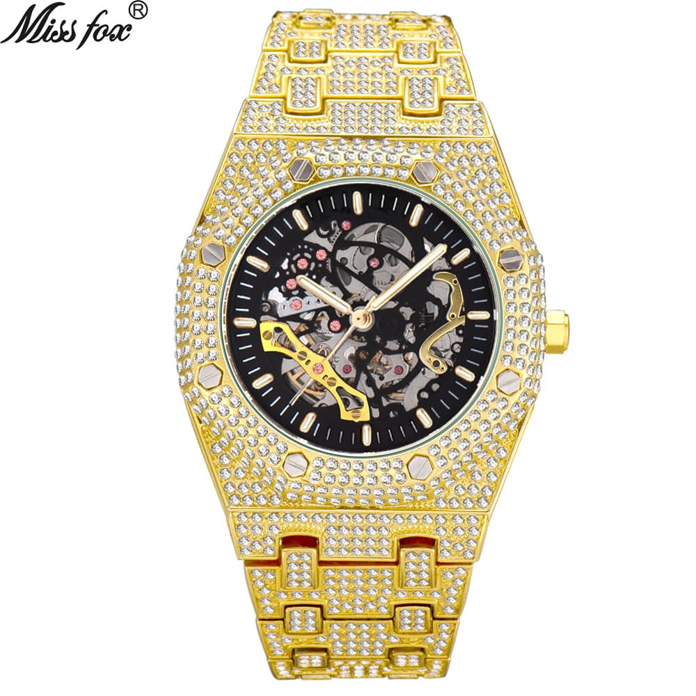 Mechanical waterproof mechanical watch, swiss watch stainless steel, European style, diamond encrusted 2