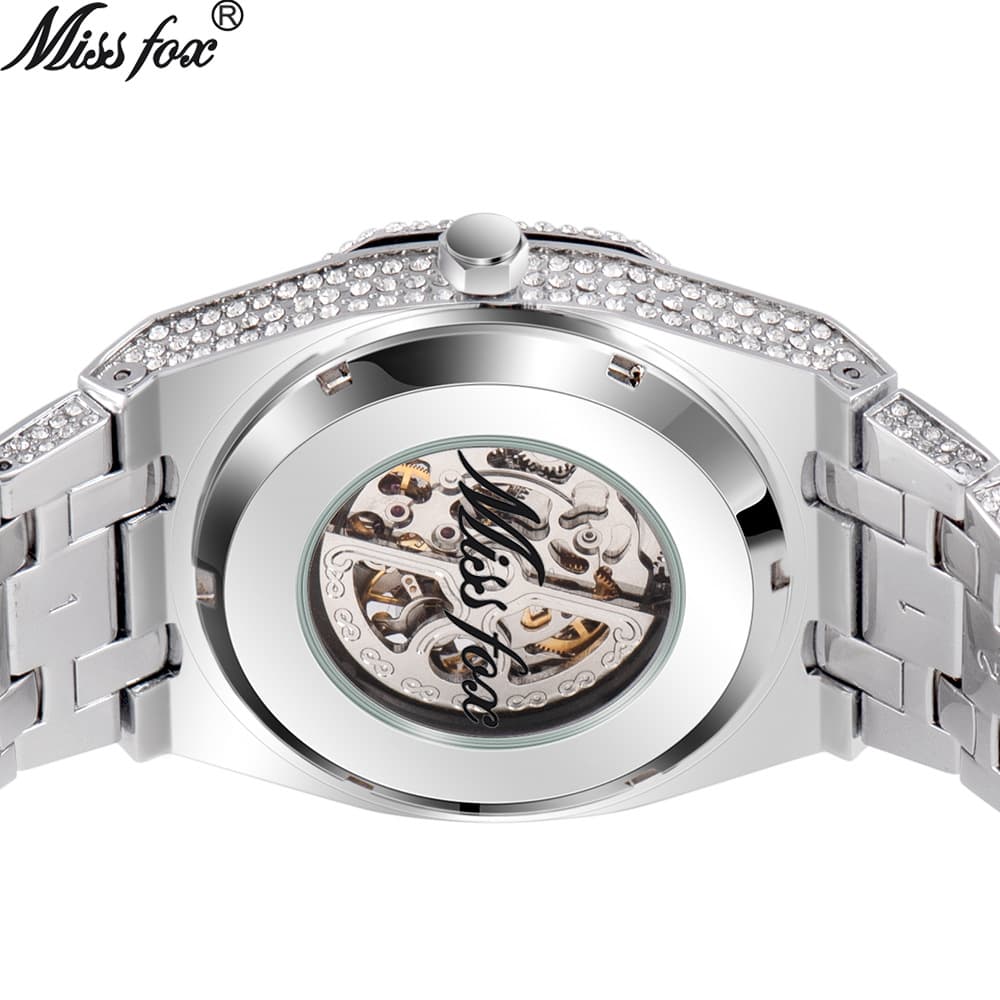 Mechanical waterproof mechanical watch, swiss watch stainless steel, European style, diamond encrusted 5