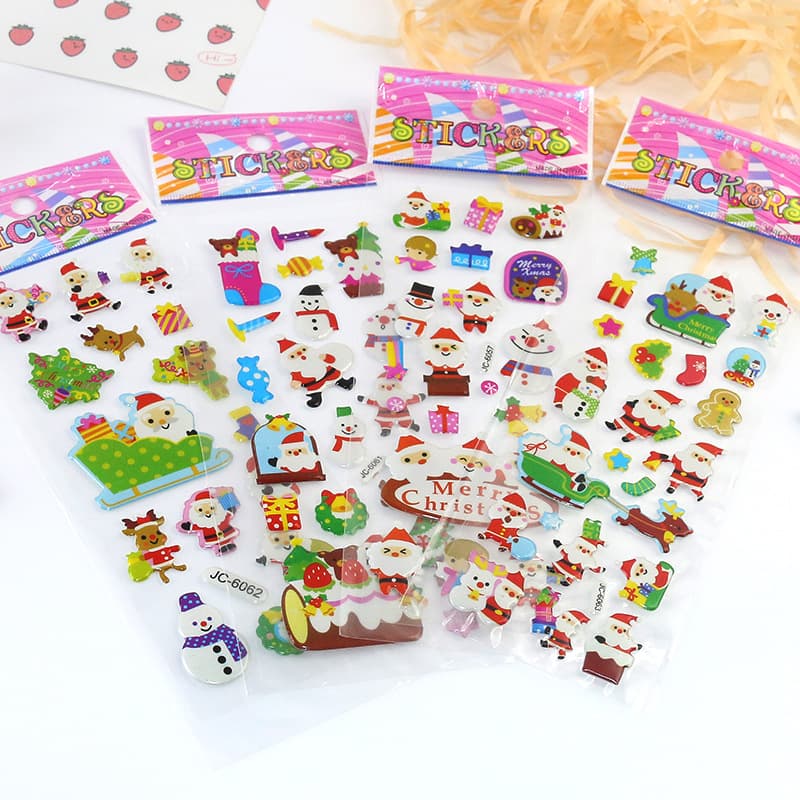 Three dimensional children's cartoon Christmas sticker, custom-made, Birthday gift