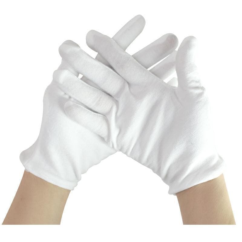 Cotton white thin gloves walnut 5
