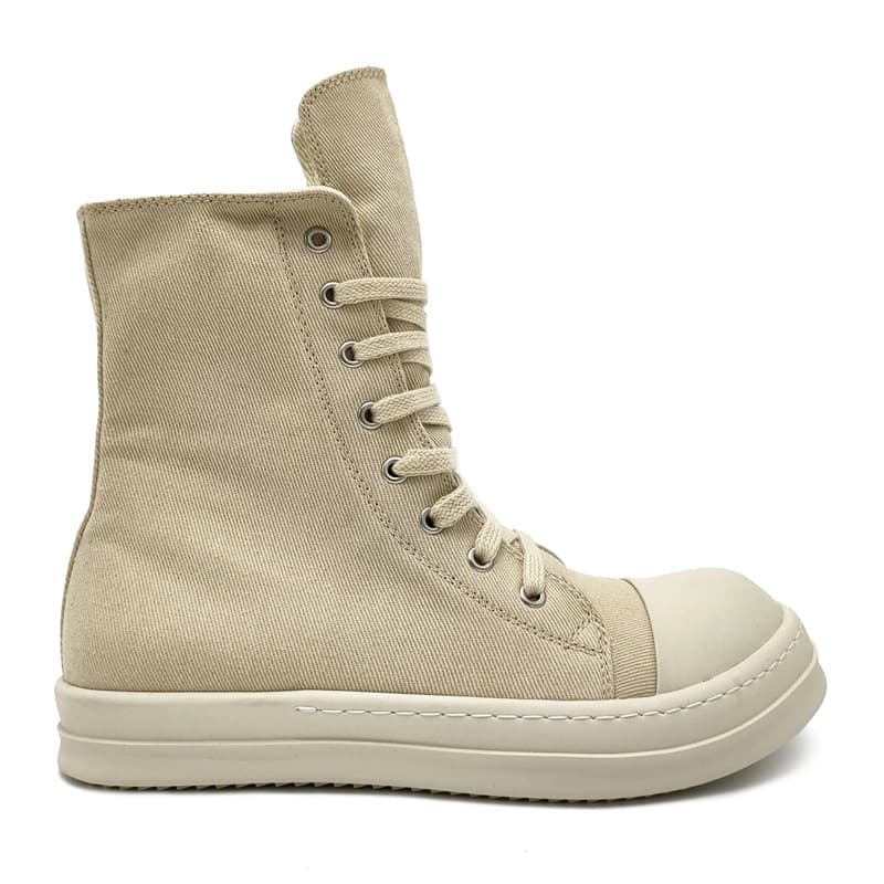 Guangzhou 2025 men's high-top shoes thick-soled canvas shoes zipper casual couple style cloth shoes trendy men's shoes summer women 5