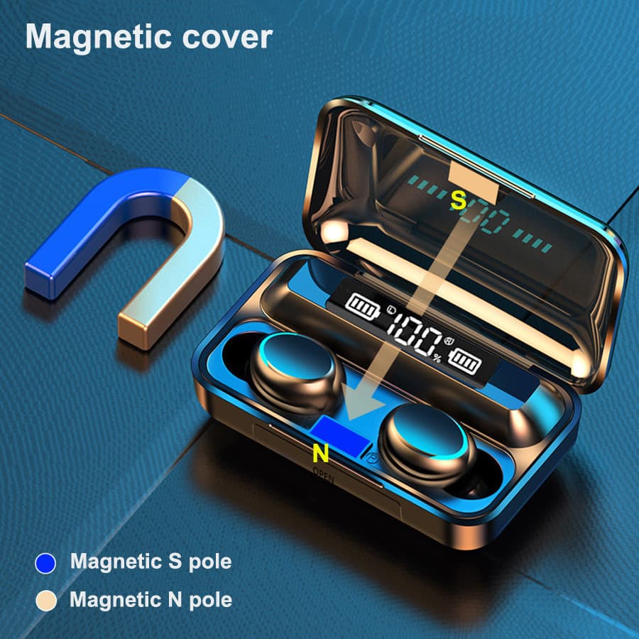 New F9-5C F9-34 F9 Bluetooth headset Double-ear cross-border long battery life TWS power display 5.3 headphones 3