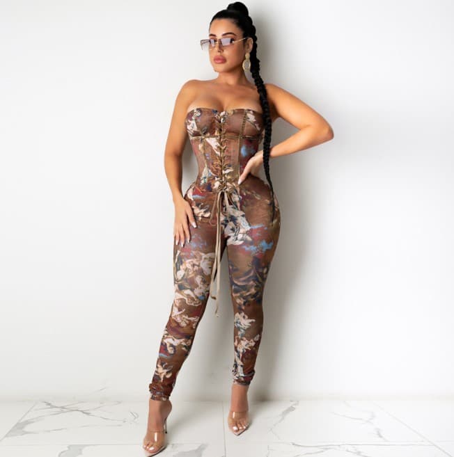[DA 1972b 2020 tie-waist one-shoulder printed jumpsuit] 5