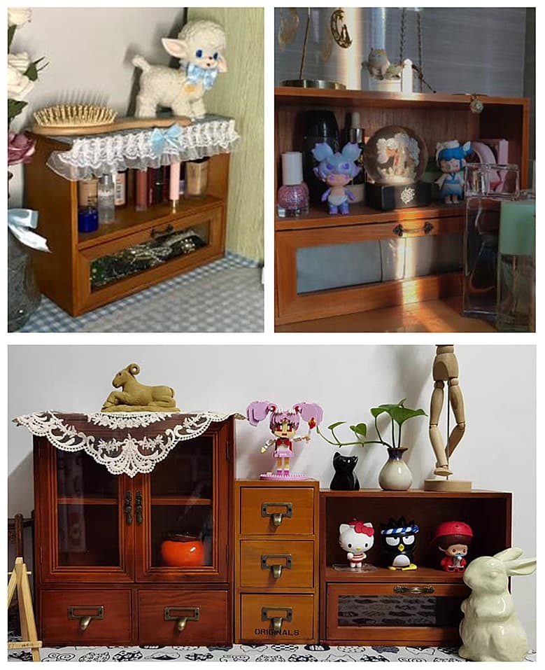 Desktop cosmetics storage box wooden drawer wall -mounted desk debris notes believes in compilation box 3
