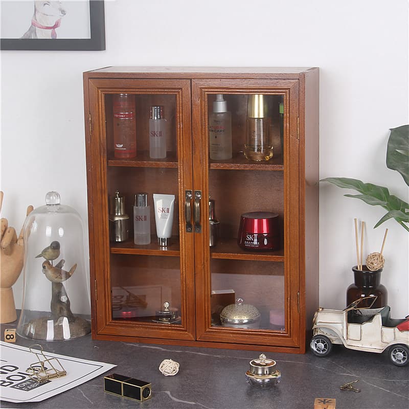 Desktop cosmetics storage box wooden drawer wall -mounted desk debris notes believes in compilation box 4
