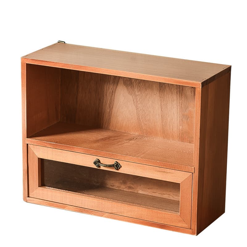 Desktop cosmetics storage box wooden drawer wall -mounted desk debris notes believes in compilation box 5