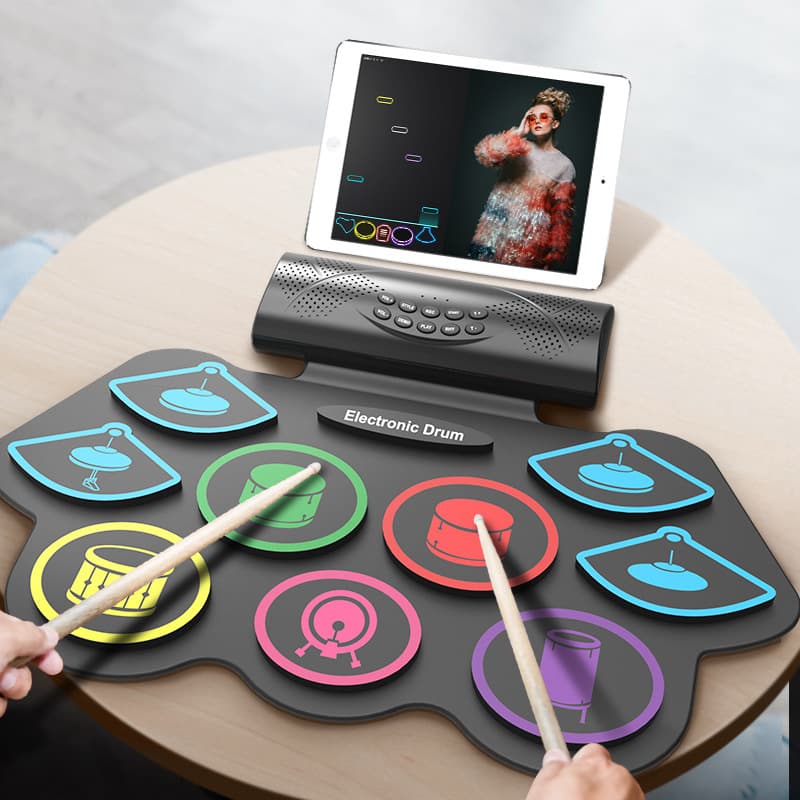 Electronic handheld silicone professional drums, bluetooth 1