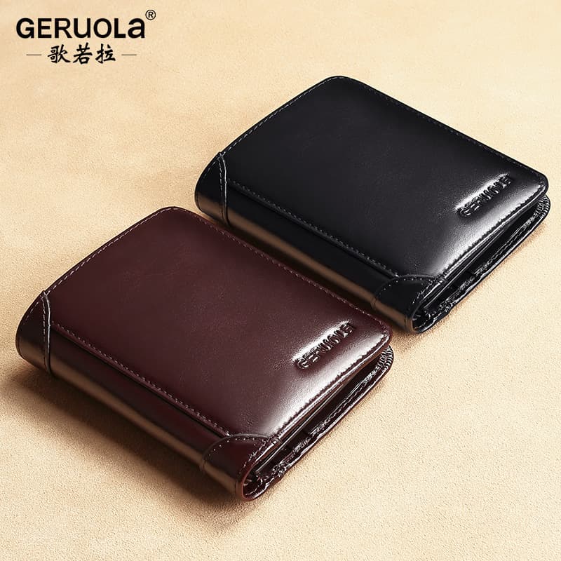 (Cross-border trading), men's wallet, short leather fashionable card holder, genuine leather 1