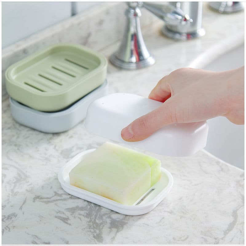 Double-layer square Japanese soap holder, plastic drying rack 4