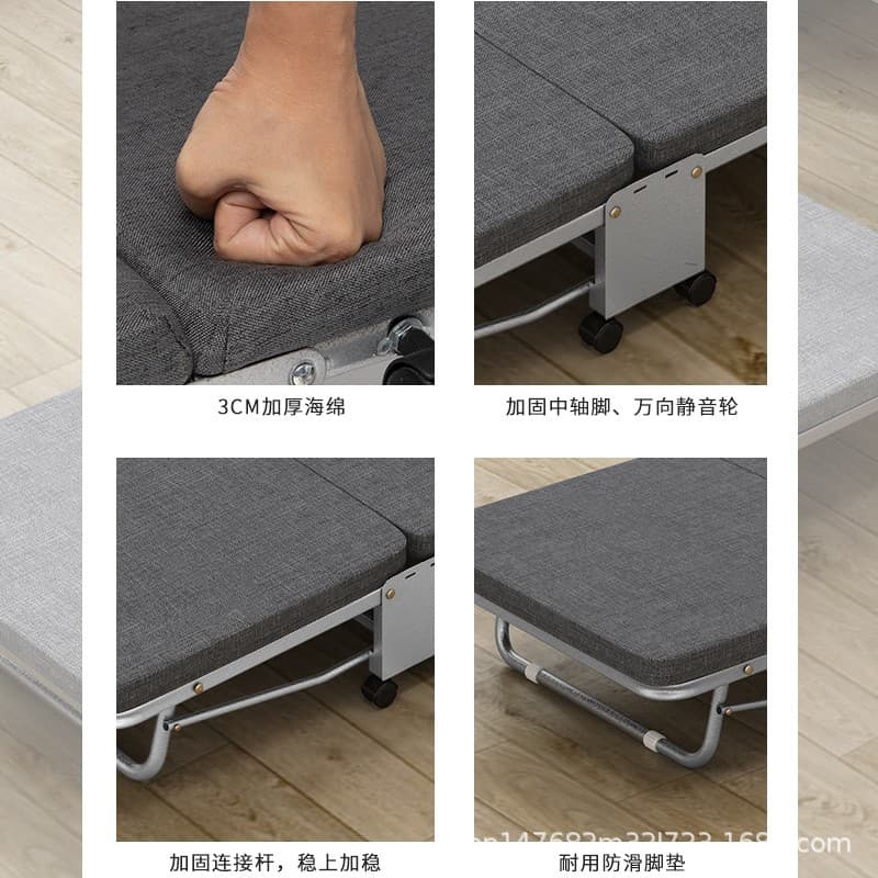 Manufacturer's wholesale office folding bed sheet bed with bed accompanying bed lunch break bed, nap bed, military bed hard board three -fold bed 4