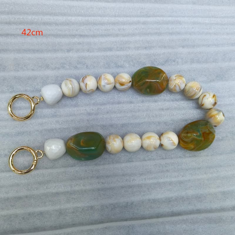 Fashionable beaded bracelet, bag accessory, acrylic straps, beads 4