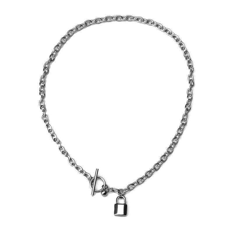 Brand necklace stainless steel, lock, pendant for men and women, internet celebrity 5