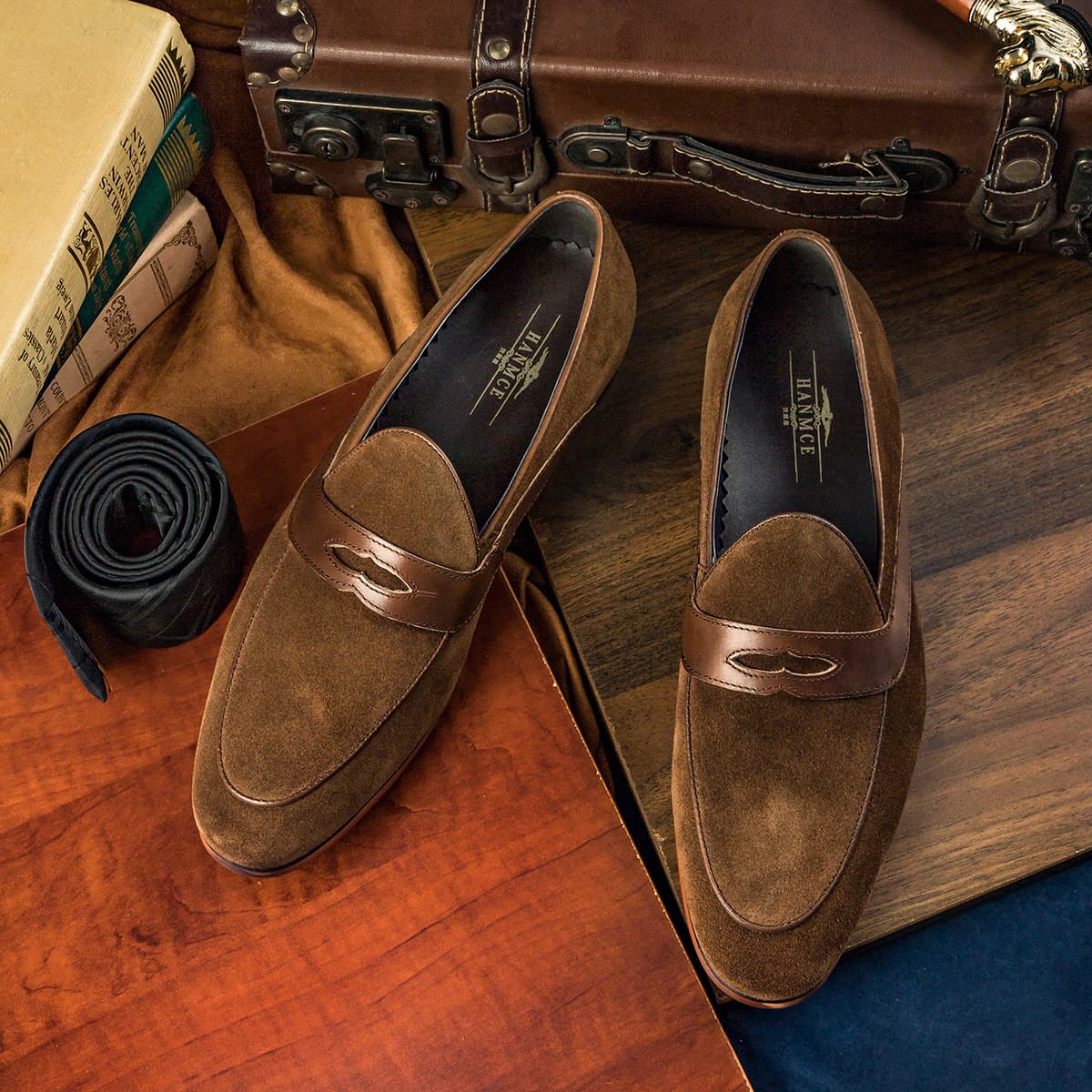 [Four Seasons Lefu Shoes] Korean version of Penso Shoes Men's Pindy Cow Plel Melievers Men's Shoes Gentleman Shoes 2