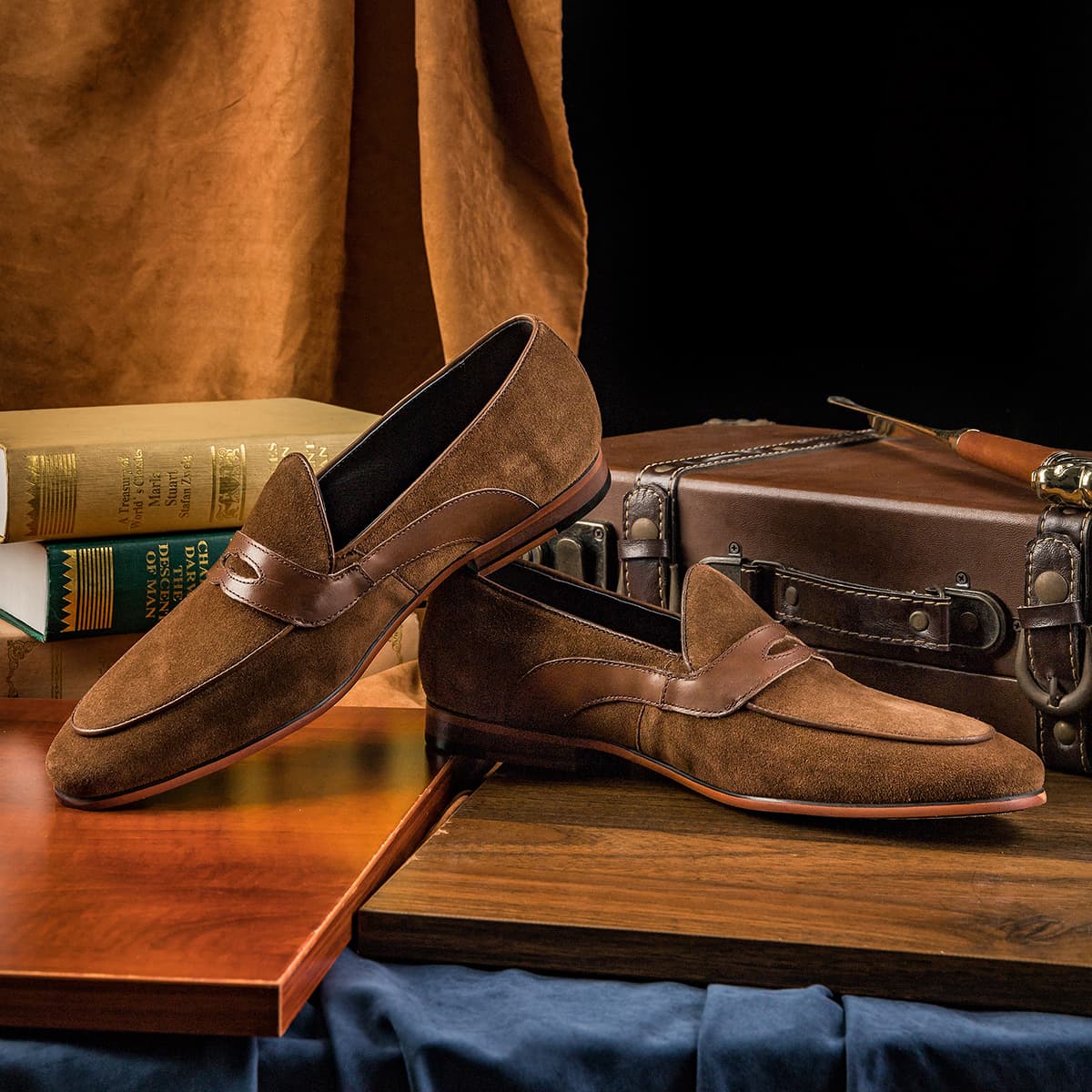 [Four Seasons Lefu Shoes] Korean version of Penso Shoes Men's Pindy Cow Plel Melievers Men's Shoes Gentleman Shoes 4