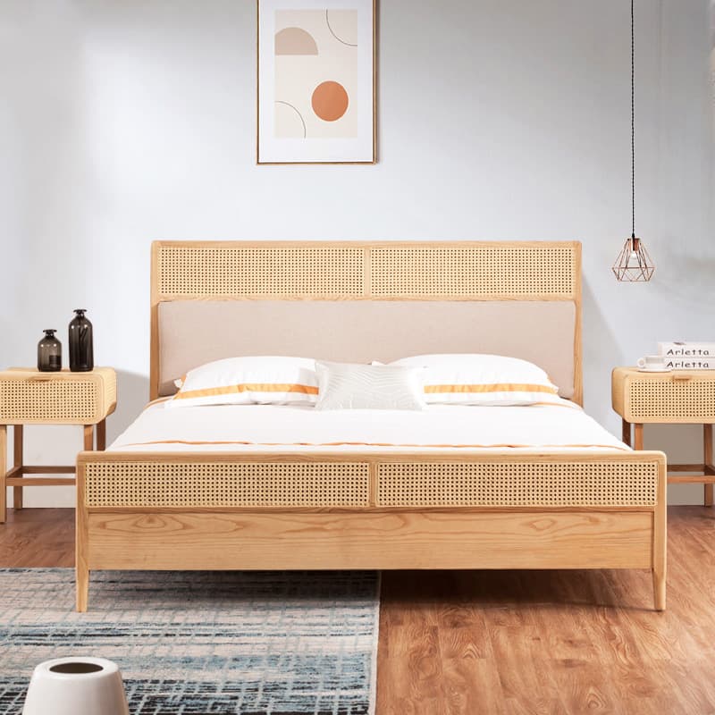 Xianghui Nordic Simple Real Wood Bed 1.8m Double Modern 2