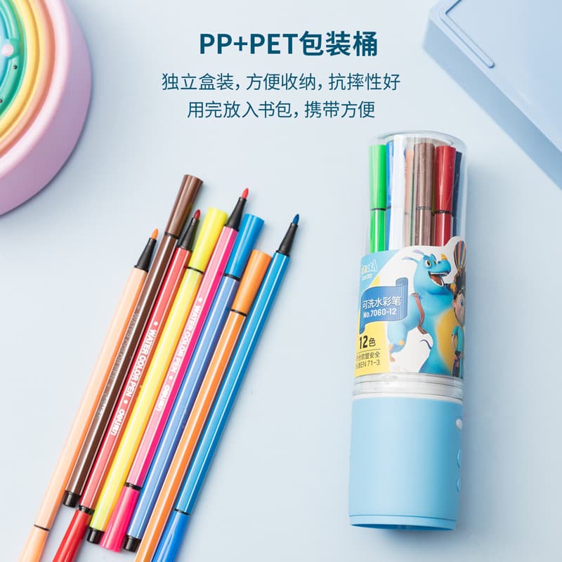 Safe watercolour for kindergarten, crayons, children's art capacious set, washable 4