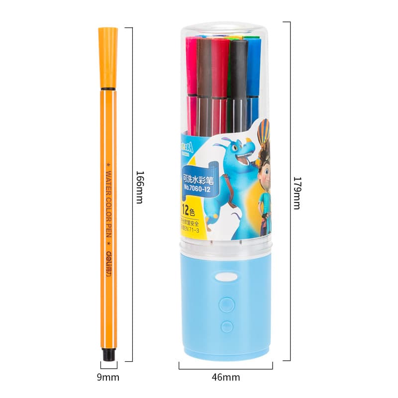 Safe watercolour for kindergarten, crayons, children's art capacious set, washable 5
