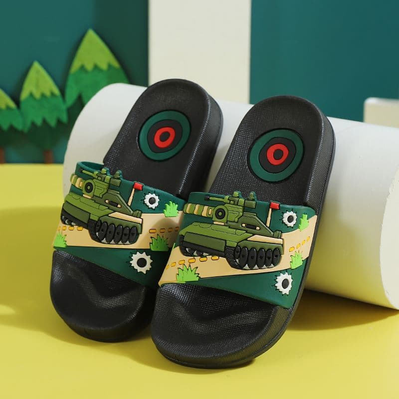 Children's tank, non-slip cartoon home slippers for boys for bathroom, soft sole, for teenagers 1