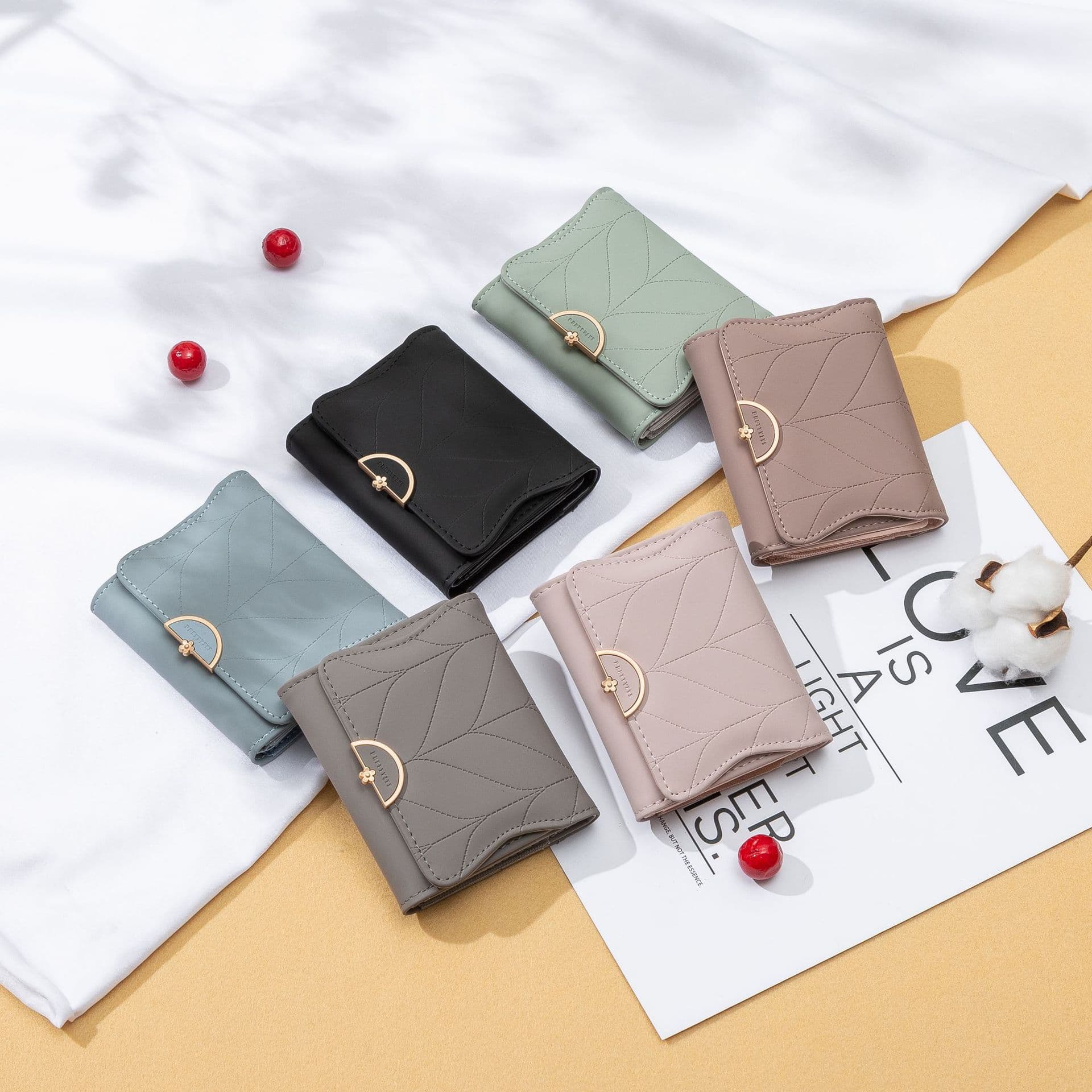 (Wholesale), (Cross-border trading), polyurethane fashionable fresh wallet with zipper, (Physicals), Korean style 2