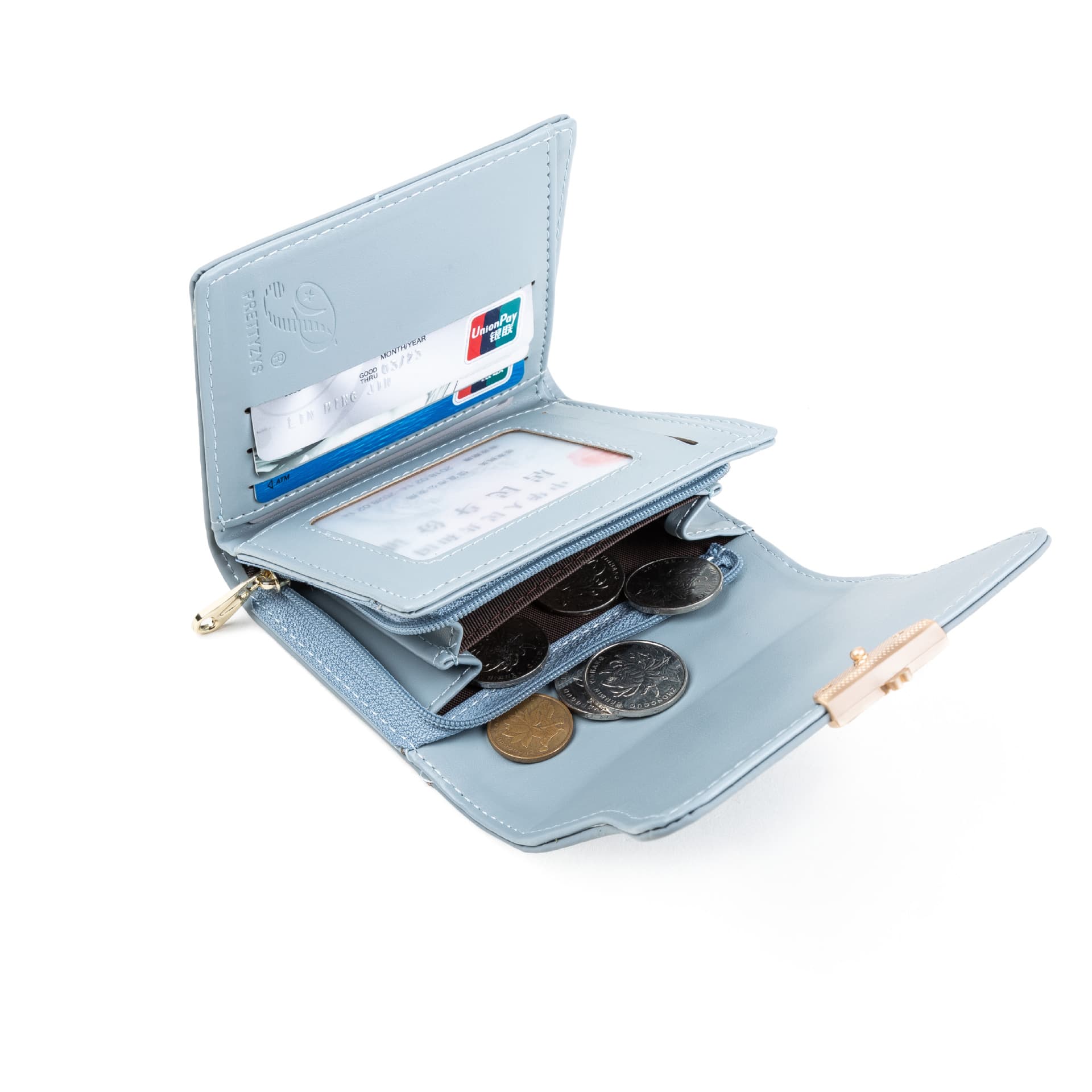 (Wholesale), (Cross-border trading), polyurethane fashionable fresh wallet with zipper, (Physicals), Korean style 3