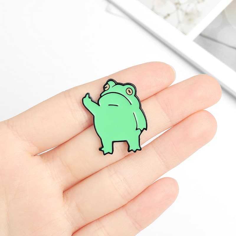 Cartoon brooch, enamel, pin, protective underware, frog, (Physicals) 2