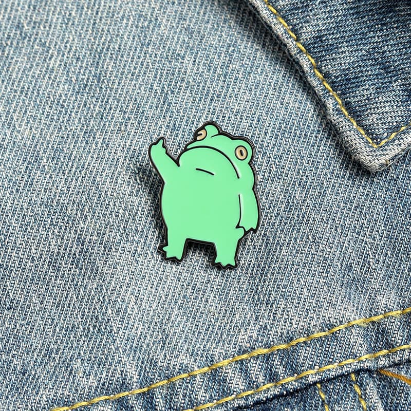 Cartoon brooch, enamel, pin, protective underware, frog, (Physicals)