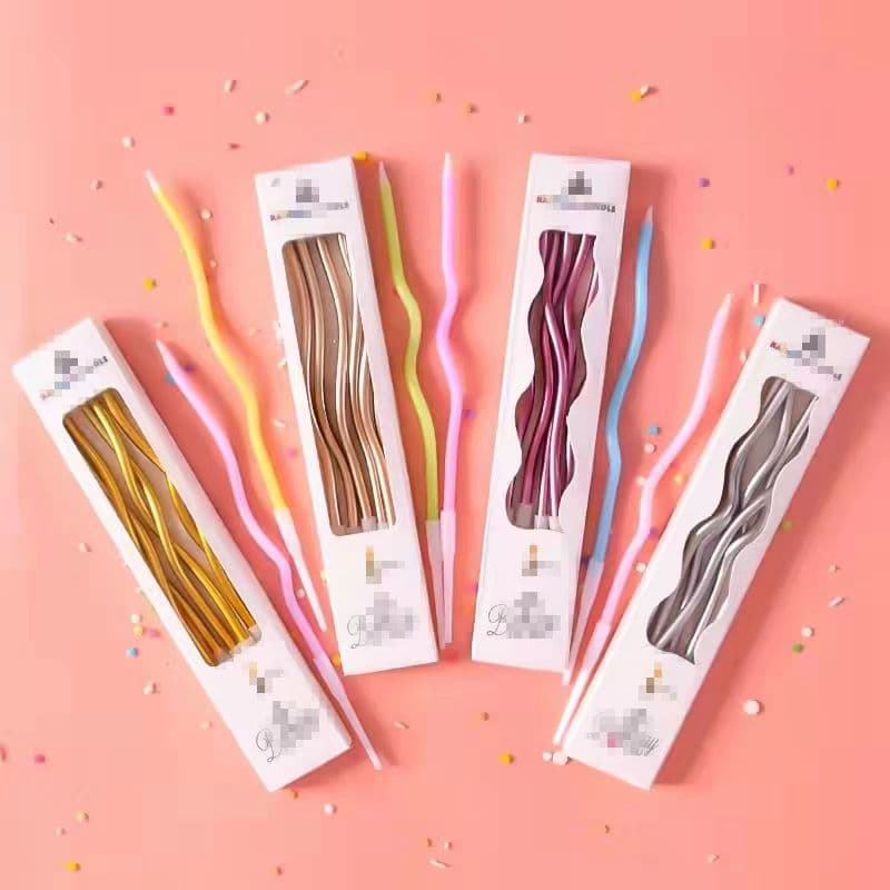 Bending curve birthday candle creative party birthday cake spiral candle decorative gold -plated gold -plated golden candle 2