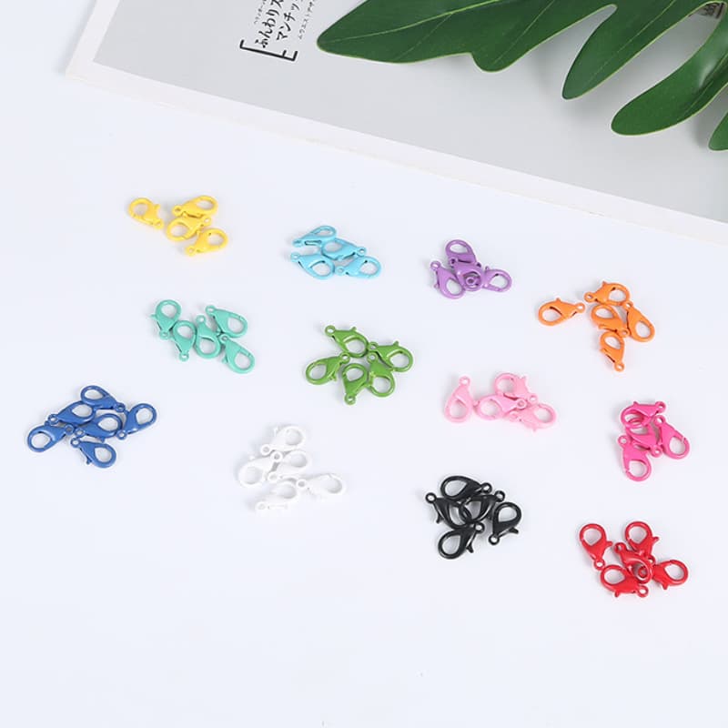 Paint colored lobster clasp diy jewelry accessories dog buckle keychain candy color spray paint zinc alloy rainbow elements 2