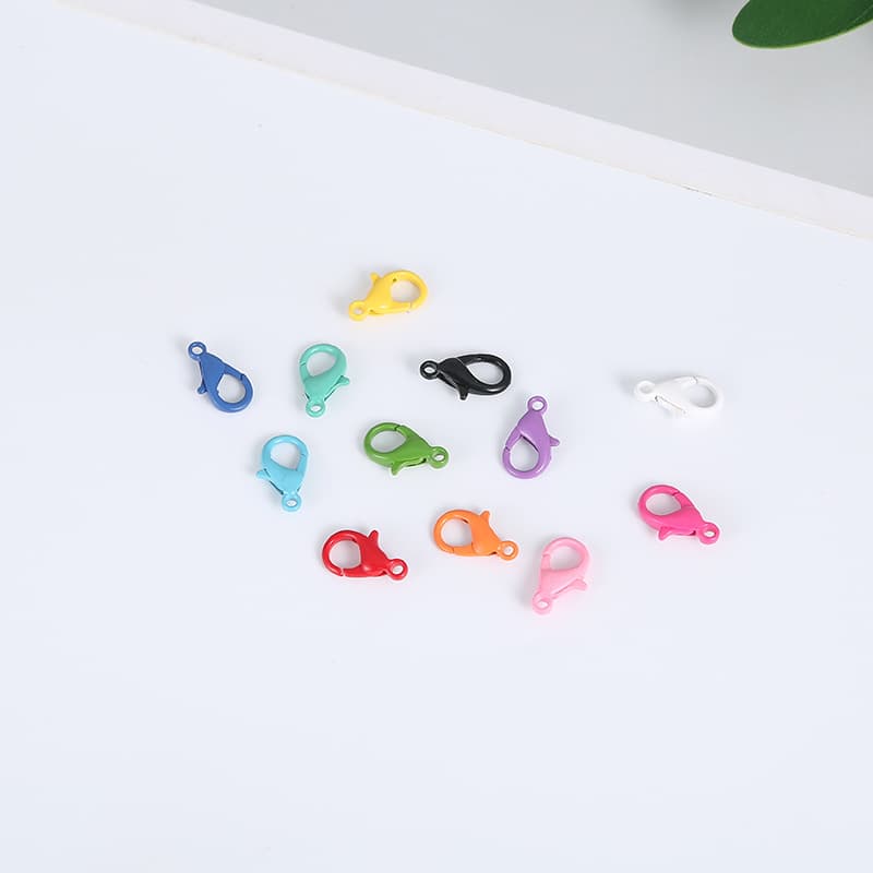 Paint colored lobster clasp diy jewelry accessories dog buckle keychain candy color spray paint zinc alloy rainbow elements 3