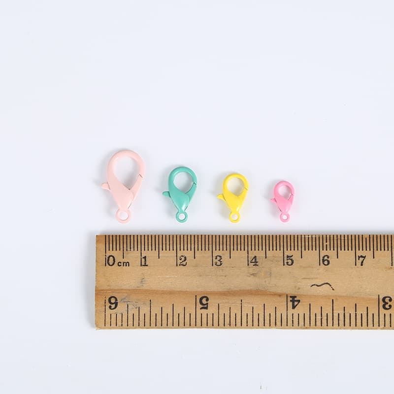 Paint colored lobster clasp diy jewelry accessories dog buckle keychain candy color spray paint zinc alloy rainbow elements 4