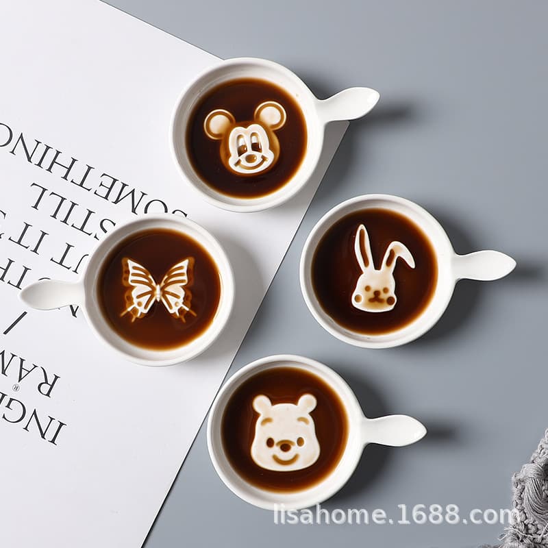 New product creative cats and dogs animal relief snack dishes, ears dumpling sauce dipped in plate ceramic seasoning plate 3